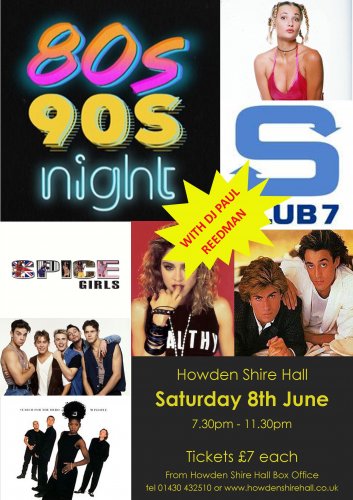 80s & 90s Night: Saturday 8th June | 7.30pm | 201906081930: Tickets