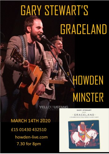 Gary Stewart's Graceland hosted by Howden Live: Saturday 14th March | 8.00pm | 202003142000: Under 16