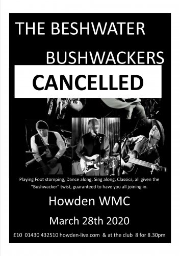 The Beckwater Bushwackers at HWMC: Saturday 28th March | 8.30pm | 202003282030: Under 16