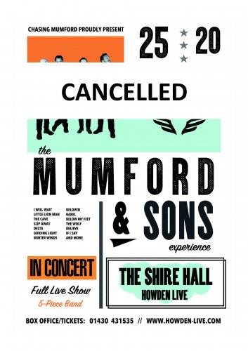 The Mumford & Sons Experience: Saturday 25th April | 8.00pm | 202004252000: Under 16